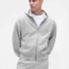 Sudadera con capucha y cremallera oversize de peso pesado para adultos