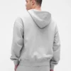 Sudadera con capucha y cremallera oversize de peso pesado para adultos