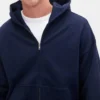 Sudadera con capucha y cremallera oversize de peso pesado para adultos