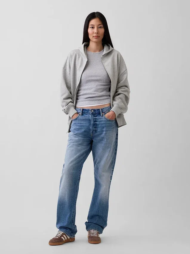 Sudadera con capucha y cremallera oversize de peso pesado para adultos