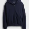 Sudadera con capucha y cremallera oversize de peso pesado para adultos