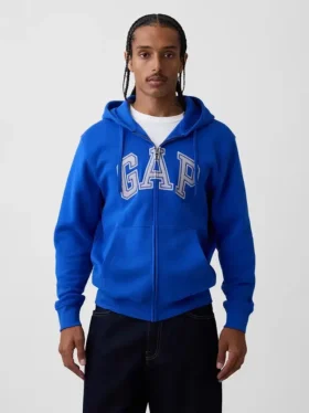 Sudadera con capucha y cremallera para adultos Vintagesoft Arch Logo
