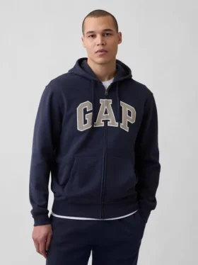Sudadera con capucha y cremallera para adultos Vintagesoft Arch Logo