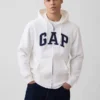 Sudadera con capucha y cremallera para adultos Vintagesoft Arch Logo