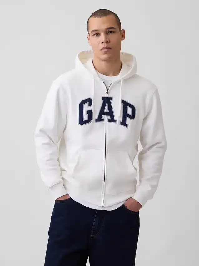 Sudadera con capucha y cremallera para adultos Vintagesoft Arch Logo