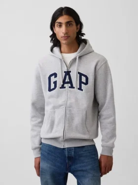 Sudadera con capucha y cremallera para adultos Vintagesoft Arch Logo