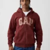 Sudadera con capucha y cremallera para adultos Vintagesoft Arch Logo