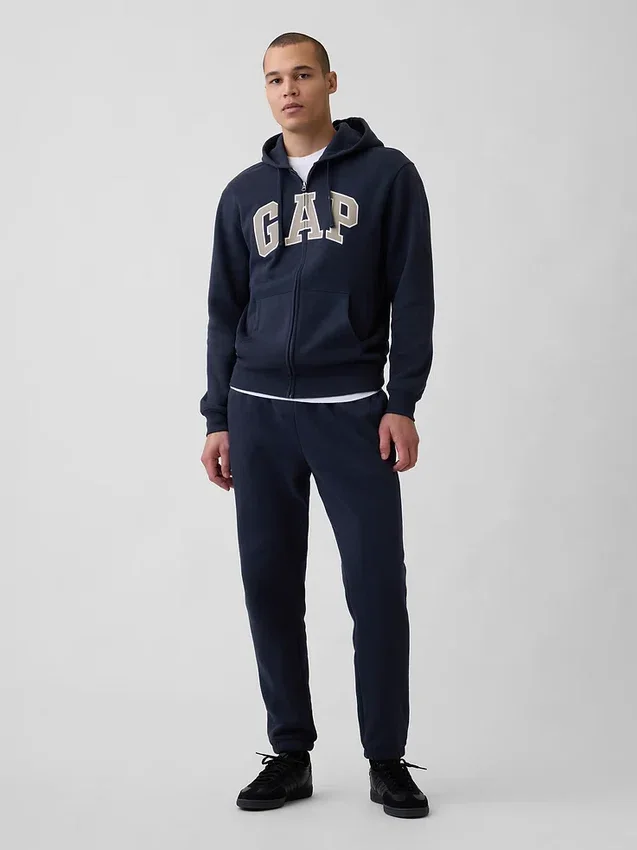 Sudadera con capucha y cremallera para adultos Vintagesoft Arch Logo