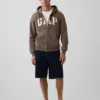 Sudadera con capucha y cremallera para adultos Vintagesoft Arch Logo
