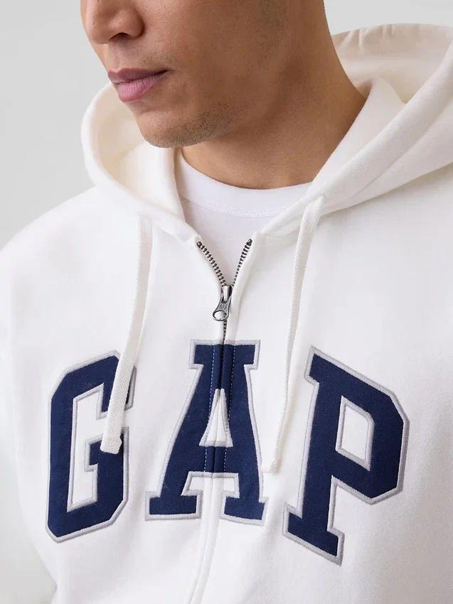 Sudadera con capucha y cremallera para adultos Vintagesoft Arch Logo