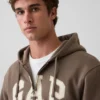 Sudadera con capucha y cremallera para adultos Vintagesoft Arch Logo