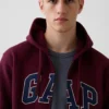 Sudadera con capucha y cremallera para adultos Vintagesoft Arch Logo