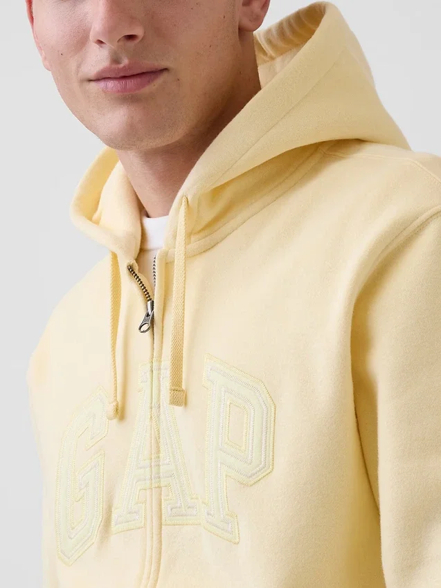 Sudadera con capucha y cremallera para adultos Vintagesoft Arch Logo