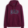 Sudadera con capucha y cremallera para adultos Vintagesoft Arch Logo