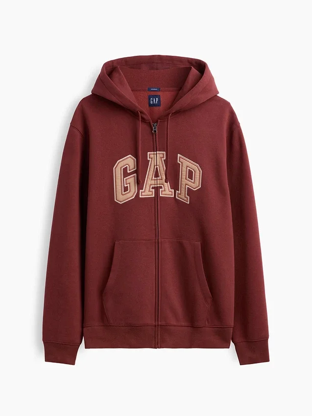 Sudadera con capucha y cremallera para adultos Vintagesoft Arch Logo