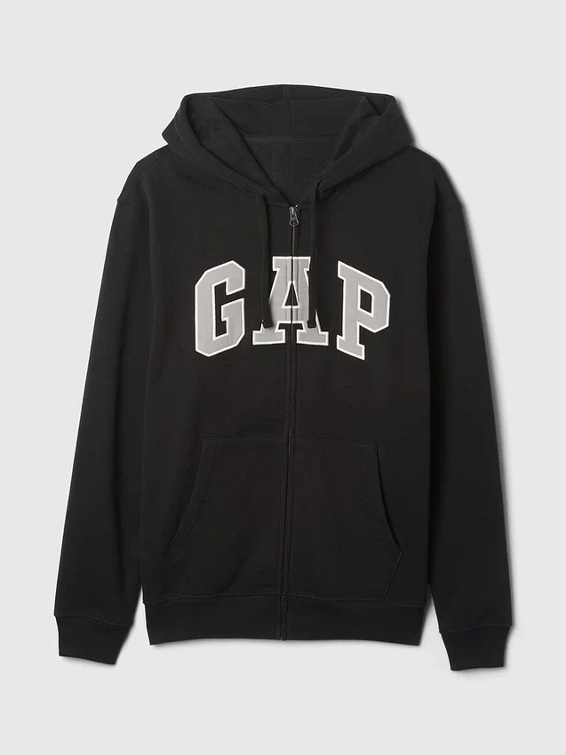 Sudadera con capucha y cremallera para adultos Vintagesoft Arch Logo