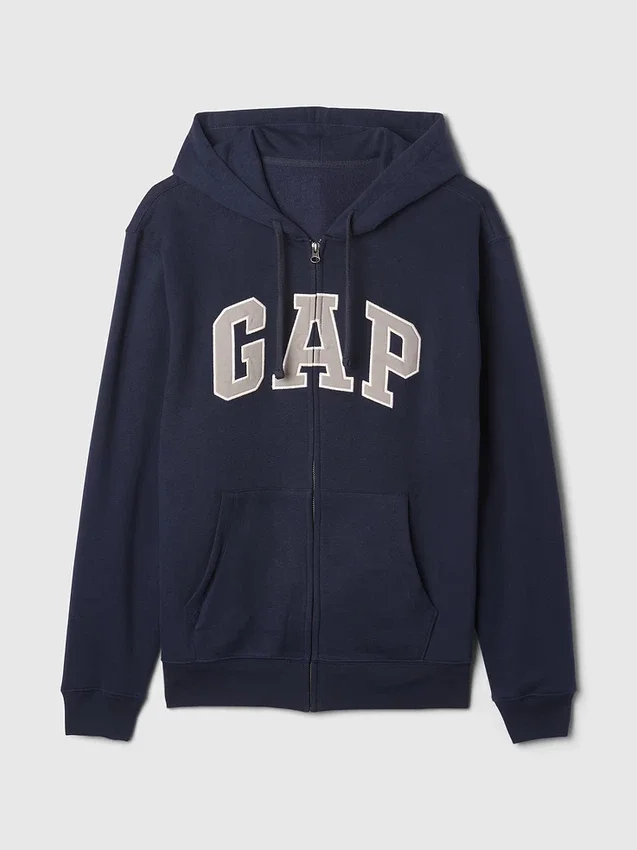 Sudadera con capucha y cremallera para adultos Vintagesoft Arch Logo