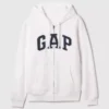 Sudadera con capucha y cremallera para adultos Vintagesoft Arch Logo