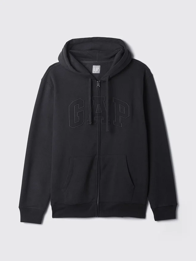 Sudadera con capucha y cremallera para adultos Vintagesoft Arch Logo