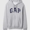 Sudadera con capucha y cremallera para adultos Vintagesoft Arch Logo