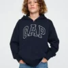 Sudadera con capucha y cremallera para niños con logotipo Vintagesoft