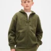 Sudadera con capucha y cremallera para niños con logotipo Vintagesoft