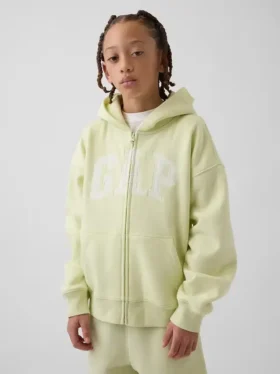 Sudadera con capucha y cremallera para niños con logotipo Vintagesoft
