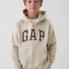 Sudadera con capucha y cremallera para niños con logotipo Vintagesoft