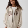 Sudadera con capucha y cremallera para niños con logotipo Vintagesoft