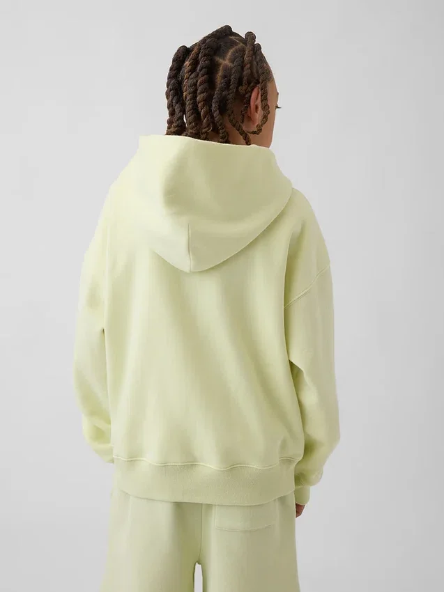 Sudadera con capucha y cremallera para niños con logotipo Vintagesoft