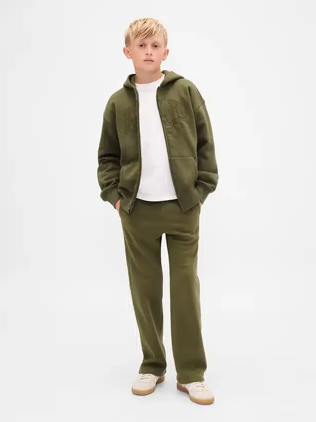 Sudadera con capucha y cremallera para niños con logotipo Vintagesoft
