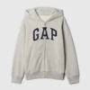 Sudadera con capucha y cremallera para niños con logotipo Vintagesoft