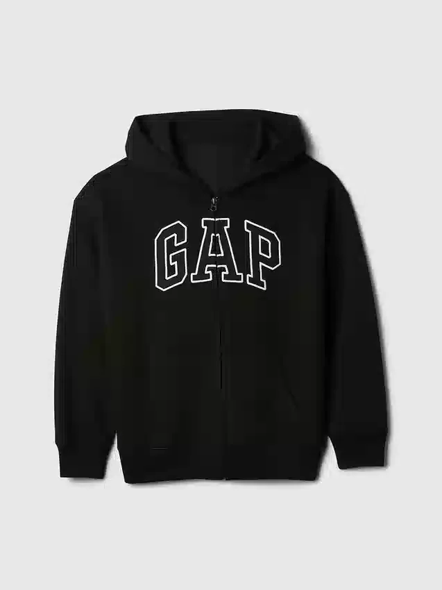 Sudadera con capucha y cremallera para niños con logotipo Vintagesoft