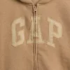 Sudadera con capucha y cremallera para niños con logotipo Vintagesoft