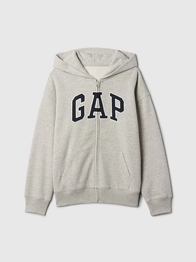 Sudadera con capucha y cremallera para niños con logotipo Vintagesoft