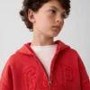 Sudadera con capucha y cremallera para niños Vintagesoft Relaxed Logo