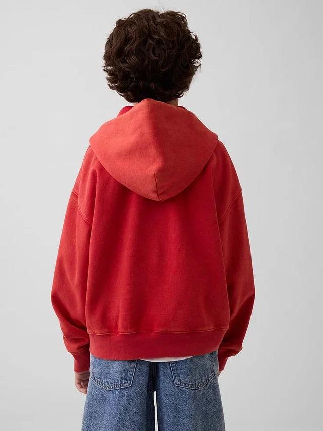 Sudadera con capucha y cremallera para niños Vintagesoft Relaxed Logo