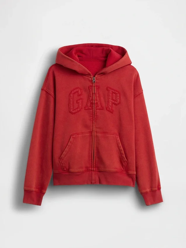 Sudadera con capucha y cremallera para niños Vintagesoft Relaxed Logo