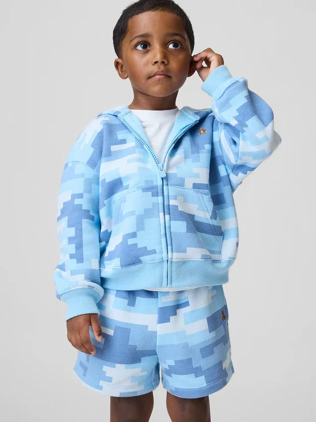 Sudadera con capucha y cremallera Vintagesoft Camo para Bebé y Niño
