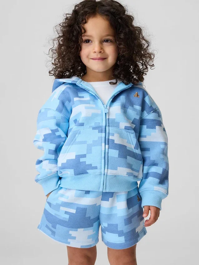 Sudadera con capucha y cremallera Vintagesoft Camo para Bebé y Niño