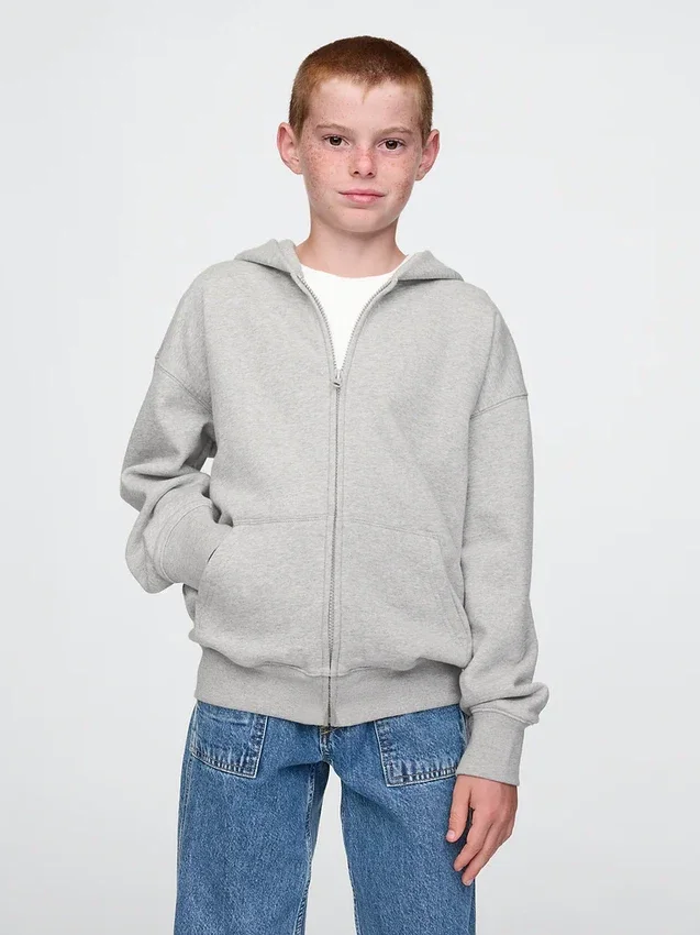 Sudadera con capucha y cremallera Vintagesoft para niños