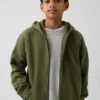 Sudadera con capucha y cremallera Vintagesoft para niños