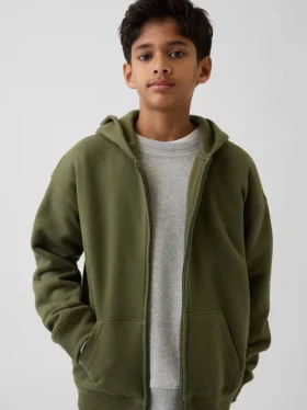 Sudadera con capucha y cremallera Vintagesoft para niños