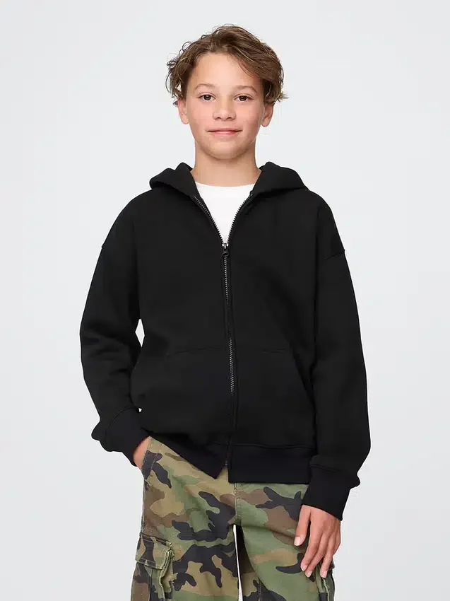 Sudadera con capucha y cremallera Vintagesoft para niños