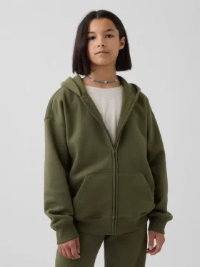 Sudadera con capucha y cremallera Vintagesoft para niños