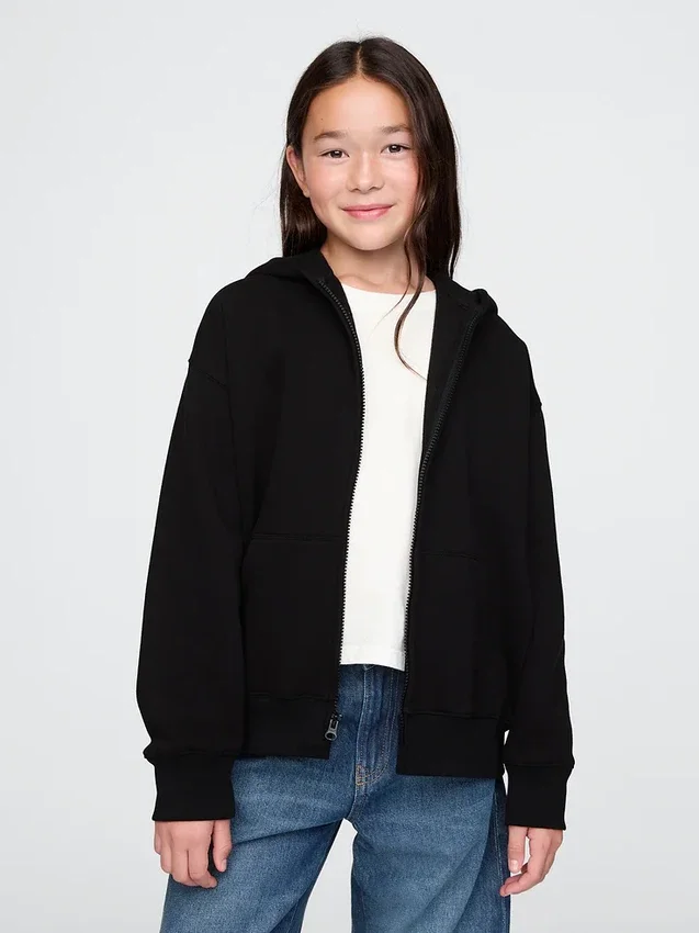 Sudadera con capucha y cremallera Vintagesoft para niños