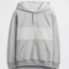 Sudadera con capucha y cuello Henley de corte holgado para niños Vintagesoft