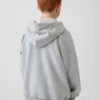 Sudadera con capucha y cuello Henley de corte holgado para niños Vintagesoft