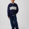 Sudadera con capucha y cuello Henley de corte holgado para niños Vintagesoft