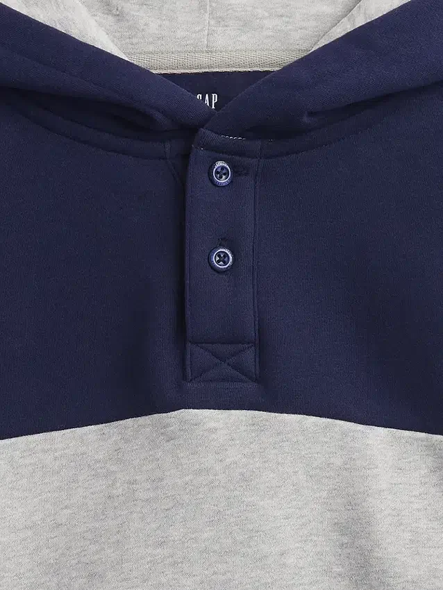 Sudadera con capucha y cuello Henley de corte holgado para niños Vintagesoft